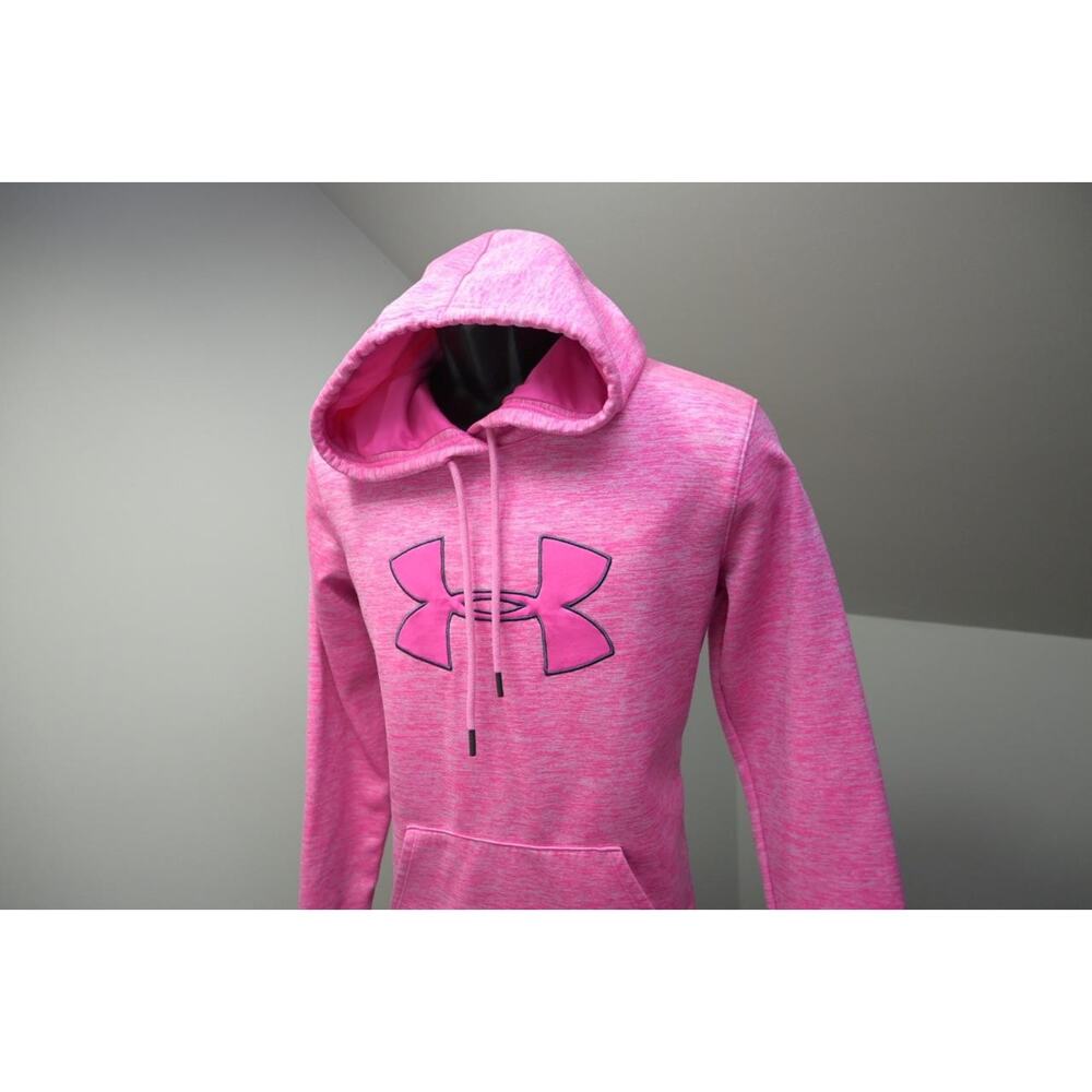 Under Armour Hoodie Women‎ Medium Pink Storm Fleece Pullover Loose Good